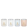 Teelichthalter Baum rosa braun grau weiß 4er Set - H10 x D8 cm