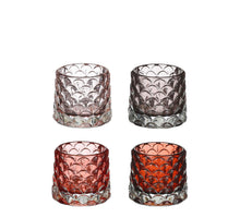 Teelichthalter, cremeweiß, grau, rosa, braun, 4er-Set - H7 x D7 cm