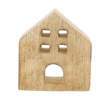 Statue Haus Mangoholz 13x3,5x15cm Natur