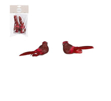 Vogel-Clip, rot, 2 Stück - L12 x B4 x H4,5 cm