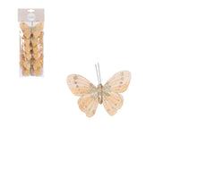 Clip Schmetterling gold 6 Stück - l10xb7xh2,5cm