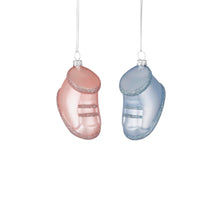 Schuh-Ornament blau-rosa, 2er-Set - L4,5 x B8 x H5 cm