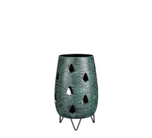 Laterne ''Baum'' grün - Metall - h19,5xd12cm
