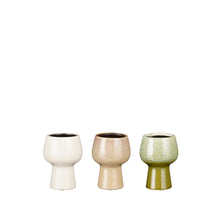 Mundy Topf l. grün taupe off-white 3 sortiert - h13xd9,5cm