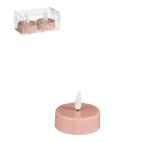 Teelicht led rosa 2 Stück batteriebetrieben - h4,6xd5,8cm