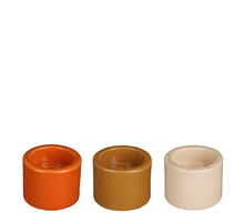 Kerzenhalter l. braun creme orange 3 sortiert - h5xd6,5cm