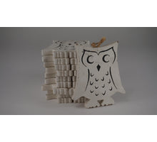 Holz Eule 10x10cm 10 Stück weiß