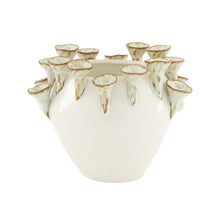 Vase mushroom ceramic 16x12.3x12.5cm Silver/White