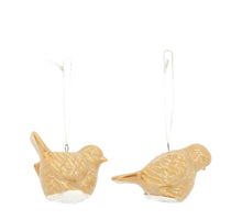 Hanger bird ceramic 6x5x5.5cm Mixed Light brown