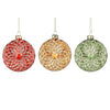 Kugel Glas Blume rot grün gold 3 sortiert Display - h3xd8cm