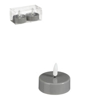 Teelicht led grau 2 Stück batteriebetrieben - h4,6xd5,8cm