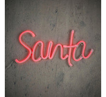 Neonlicht rot Santa 120 LEDs mit Batterie und Timer - L39 x B18,5 cm