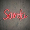 Neonlicht rot Santa 120 LEDs mit Batterie und Timer - L39 x B18,5 cm