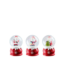 Weihnachtsmann-Wasserkugel-Dekoration, rot, 3er-Set - H 6,5 x D 4,5 cm