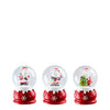 Weihnachtsmann-Wasserkugel-Dekoration, rot, 3er-Set - H 6,5 x D 4,5 cm