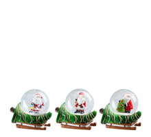 Dekorative Wasserball-Weihnachtsmann-Figur, grün, 3er-Set - L7 x B5 x H6 cm