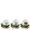 Dekorative Wasserball-Weihnachtsmann-Figur, grün, 3er-Set - L7 x B5 x H6 cm