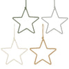 Dekoration Stern grau grün hellbraun weiß 4er Set - Ø 20cm