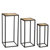 Quinty Beistelltisch schwarz, 3er-Set, FSC Mix - L32 x B32 x H70 cm