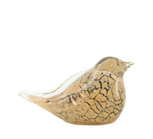 Bird glass 13.5x5.5x8.5cm Brown