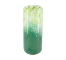 Vase glass 15x15x35.5cm Green