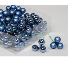 cb. 144 Glaskugeln/Draht basic blau 20 mm
