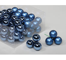 cb. 72 Glaskugeln/Draht basic blau 30 mm