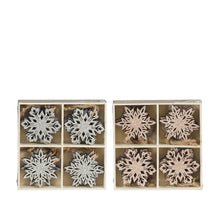 Schneeflockenornament, silber, champagnerfarben, 2er-Set, 16 Stück, L12 x B12 x H2,5 cm