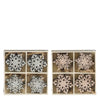 Schneeflockenornament, silber, champagnerfarben, 2er-Set, 16 Stück, L12 x B12 x H2,5 cm