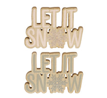 Let it snow weiß mit grau, 2er Set, FSC 100% - L21 x B2 x H15 cm