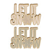 Let it snow weiß mit grau, 2er Set, FSC 100% - L21 x B2 x H15 cm
