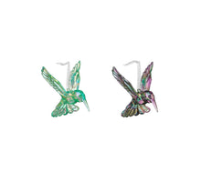 Vogelornament grün-blau, 2er-Set - L9 x B8 x H11 cm