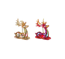 Ornament Hirsch rotgold 2er Set - L7,5xB2,5xH9cm