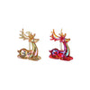 Ornament Hirsch rotgold 2er Set - L7,5xB2,5xH9cm