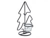 Metall-Weihnachtsbaum-Kerzenhalter 23cm schwarz + Glas