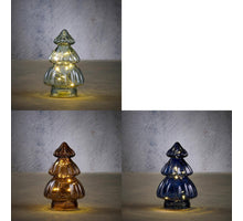 Baum blau grau braun 3 Äste 10 LEDs - H19,5 x D12 cm - exkl. Batterien mit Timer