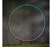 Garten-Neon-Gartenstecker Kreis schwarz mit Timer und Fernbedienung - Ø 120 cm
