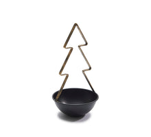 Metallschale Baum Ø12x26cm schwarz/gold