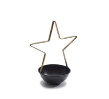 Metallschale Stern Ø12x25cm schwarz/gold