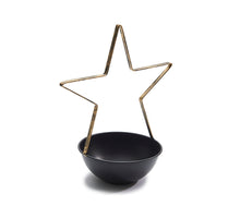 Metallschale Stern Ø15x29cm schwarz/gold