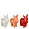 Kerzenhalter Elch rot weiß orange 3er Set - L10xB5,5xH11,5cm