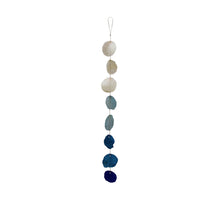 Girlande aus Capiz-Fasern mit Farbverlauf, 9 x 2 x 100 cm, Blau-Mix