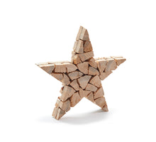 Standing pine wood star 25x3,3x24cm