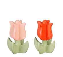Dekoration Tulpe rosa rot 2er Set - H11,5 x D7,5 cm
