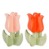 Dekoration Tulpe rosa rot 2er Set - H13,5 x D10cm