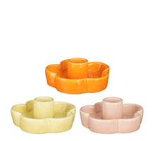 Kerzenhalter rosa, hellgelb, orange, 3er-Set - H4xØ9cm