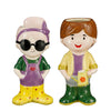 Lustiger Topf lila gelb 2er Set - L10xB8,5xH21cm