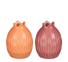 Ivon Vase rosa orange 2er Set - H13 x D10 cm