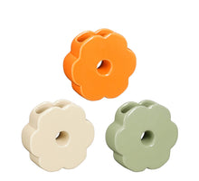 Dekoration Blume orange hellgrün hellgelb 3er-Set - L10,5xB3,5xH10cm