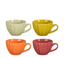 Corfu Becher orange hellgrün rosa gelb 4er Set - H7,5 x D11cm